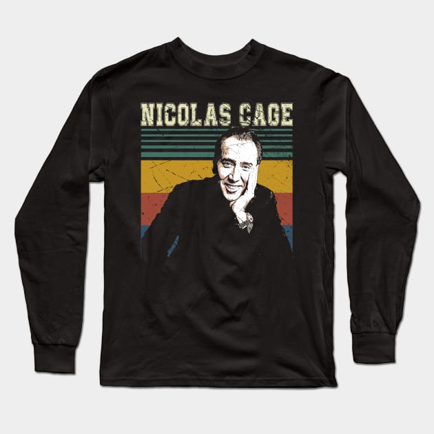 Adaptation Of Talent Nicolas Cage's Impactful Screen Presence Long Sleeve T-Shirt by Silly Picture